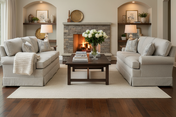 Olive 74 Inch 8-Way Hand Tied Traditional Fabric Rolled Arm Sofa With Shallow Seat