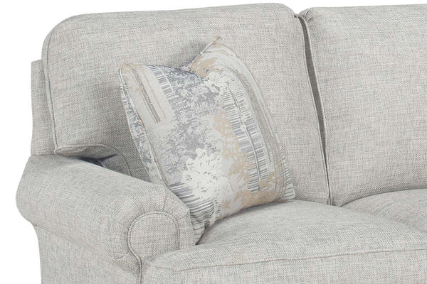 Olive 74 Inch 8-Way Hand Tied Traditional Fabric Rolled Arm Sofa With Shallow Seat