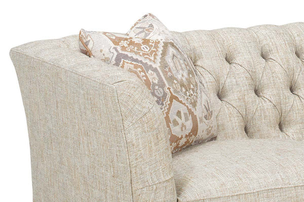 Opal Traditional 62 Inch 8-Way Hand Tied Tufted Fabric Shelter Arm Loveseat