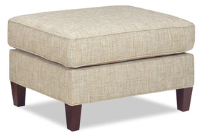 Opal Traditional Pillow Top Fabric Footstool Ottoman With Tapered Legs