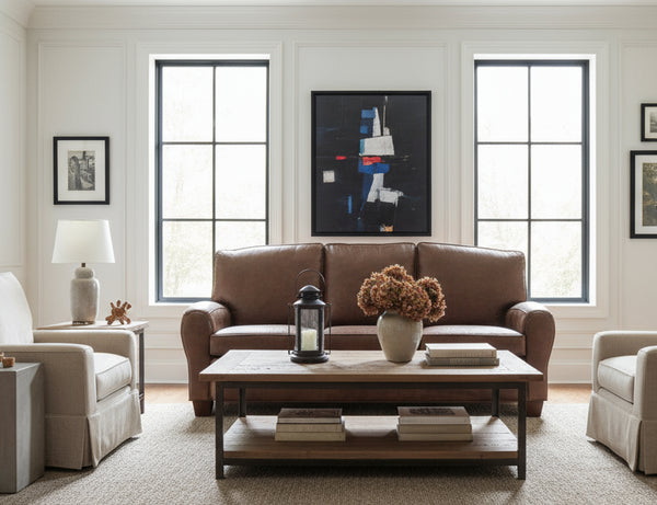 Orleans 83.5 Inch 3 Cushion Leather Queen Sleeper Sofa