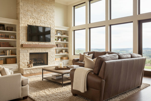 Orleans 83.5 Inch Vintage Leather French Club Sofa