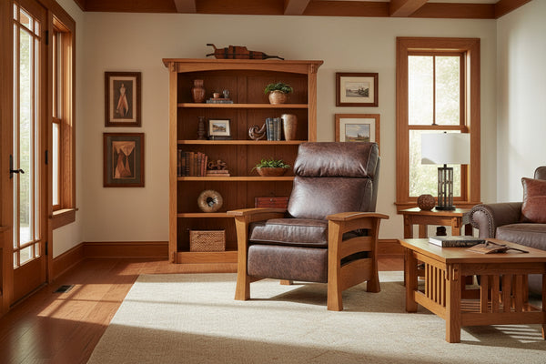 Orson Arts And Crafts Style Mission Leather Recliner