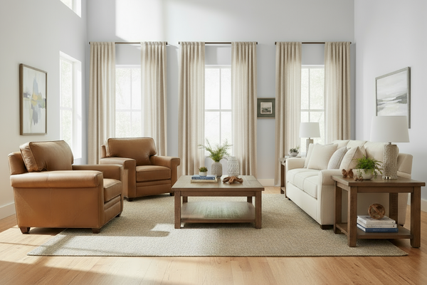 Oscar Transitional Leather Livingroom Chair