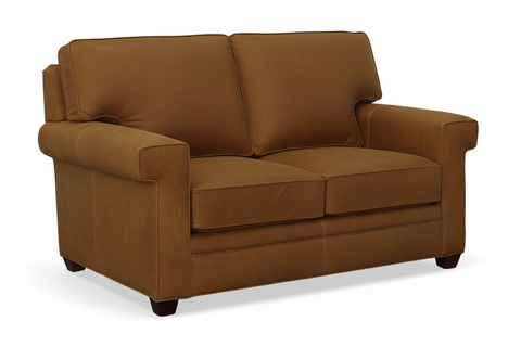 Oscar Transitional Two Cushion Leather Loveseat