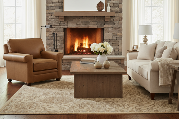 Oscar Transitional Leather Livingroom Chair