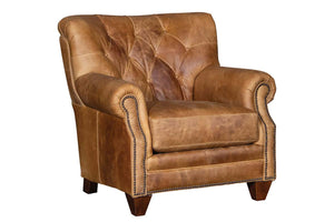 Otis Leather Tufted Tight Back Accent Chair