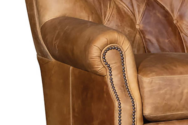 Otis Leather Tufted Tight Back Accent Chair