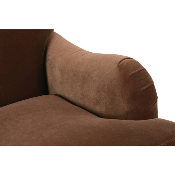 Essie English Roll Arm Fabric Accent Chair