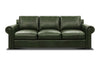 Image of Huntington 96 Inch Traditional Leather Roll Arm Sofa With Nailheads