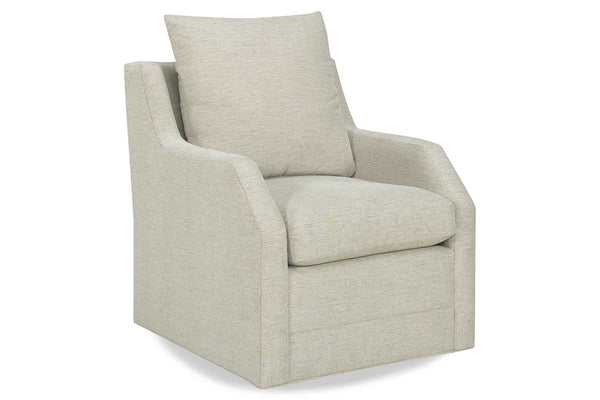 Pamela 8-Way Hand Tied Fabric 360 Swivel Pillow Back Accent Chair
