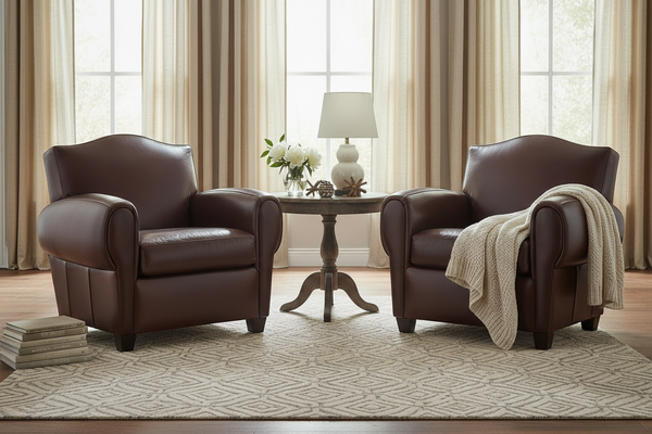 Parisian Leather Moustache Back Club Chair