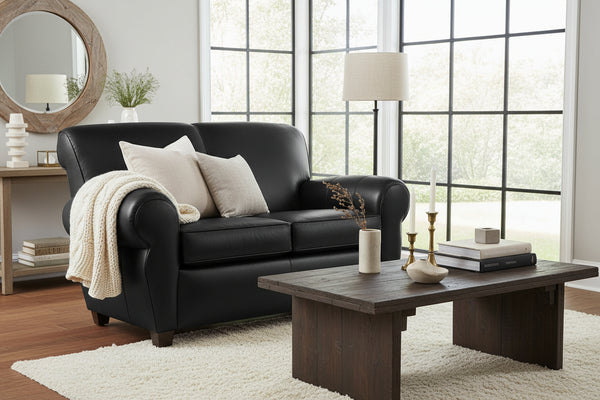 Parker Manhattan Style 2 Cushion Leather Loveseat