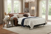 Image of Parker 83.5 Inch 3 Cushion Leather Queen Sleeper Sofa Manhattan Style