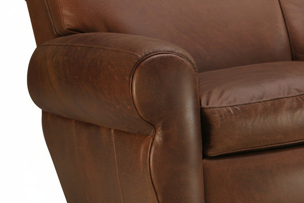 Parker 83.5 Inch Vintage Leather Cigar Club Sofa Like The Manhattan