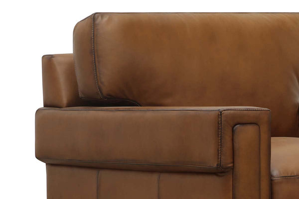 Patton Modern Leather Track Arm Sofa Collection