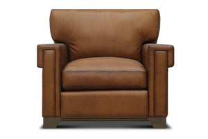 Patton Modern Track Arm Leather Club Chair