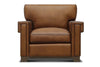 Image of Patton Modern Track Arm Leather Club Chair