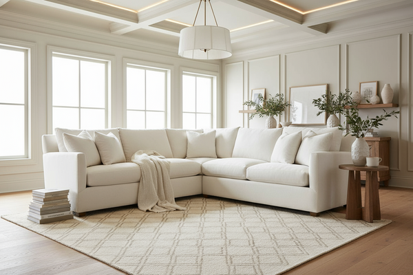 Paulette "Quick Ship" Two Piece Pillow Back Sectional (As Configured)