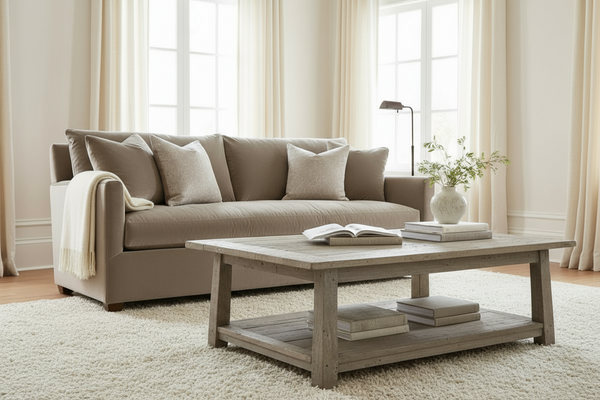 Paulette 89 Inch "Quick Ship" Fabric Upholstered Sofa