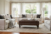 Image of Penn 42 Inch Rectangular Button Tufted Ottoman With Turned Legs