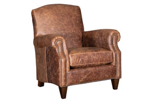 Percy Leather Tight Back Accent Chair
