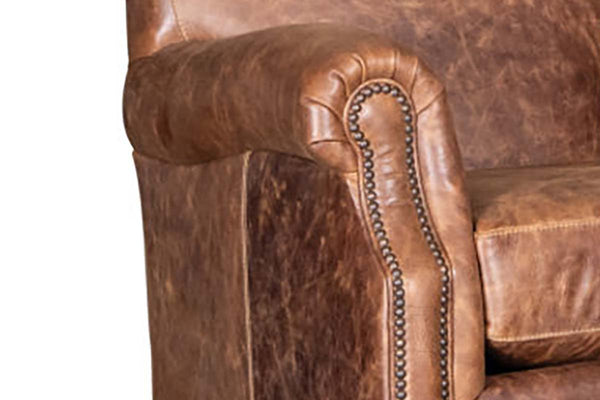 Percy Leather Tight Back Accent Chair