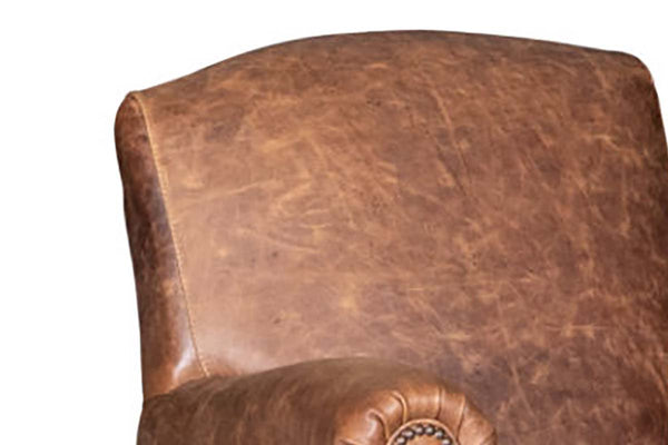 Percy Leather Tight Back Accent Chair