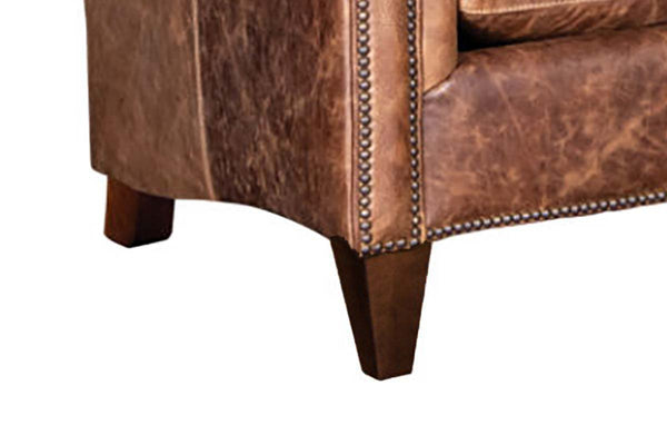 Percy Leather Tight Back Accent Chair