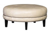 Image of Peterson 36", 42" Or 46" Inch Round Leather Ottoman (3 Sizes Available)