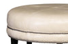 Image of Peterson 36", 42" Or 46" Inch Round Leather Ottoman (3 Sizes Available)