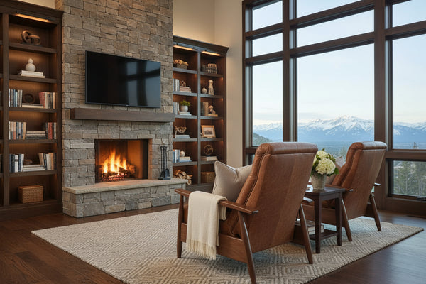 Peter Mid-Century Modern Leather And Wood Recliner Chair