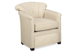 Petra Fabric "Hybrid" Waterfall Pillow Back Barrel Chair With Power Footrest
