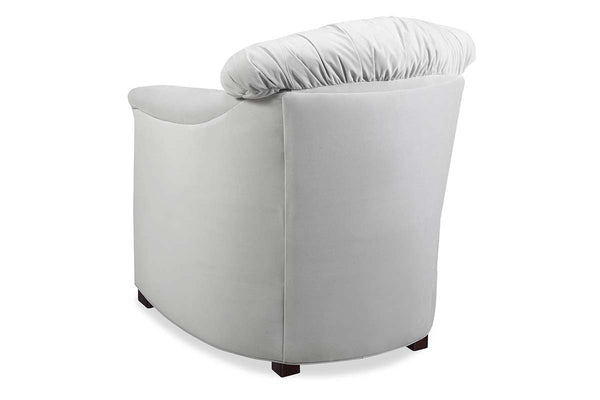 Petra Fabric "Hybrid" Waterfall Pillow Back Barrel Chair With Power Footrest