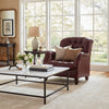 Image of Henry Leather Tufted Back Accent Arm Chair