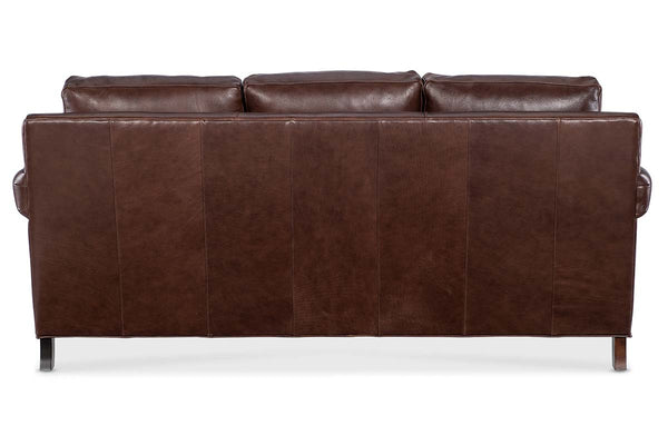 Phillip 82 Inch Transitional Three Cushion Pillow Back Leather Sofa