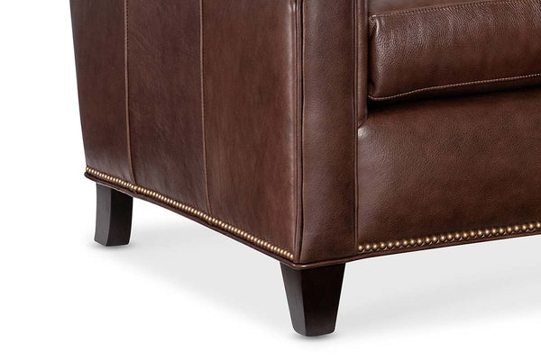 Phillip 82 Inch Transitional Three Cushion Pillow Back Leather Sofa