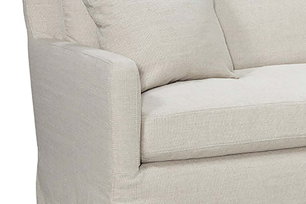 Phoebe Pebble 85 Inch Slipcovered "Quick Ship" Track Arm Sofa