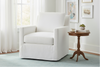 Image of Phoebe Slipcovered **SWIVEL** "Quick Ship" Track Arm Fabric Armchair