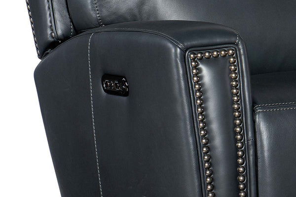 Piers Denim "Quick Ship" ZERO GRAVITY Wall Hugger Power Leather Reclining Loveseat