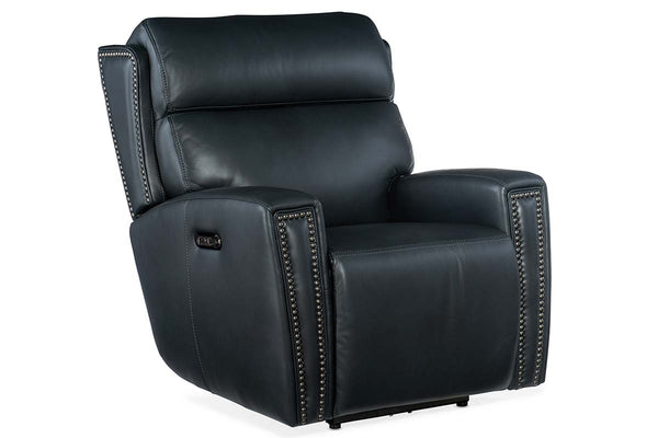 Piers Denim Leather "Quick Ship" Power Wall Hugger Recliner