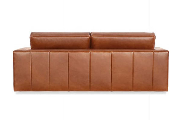 Preston 84 Inch Two Cushion Wide Track Arm Leather Sofa