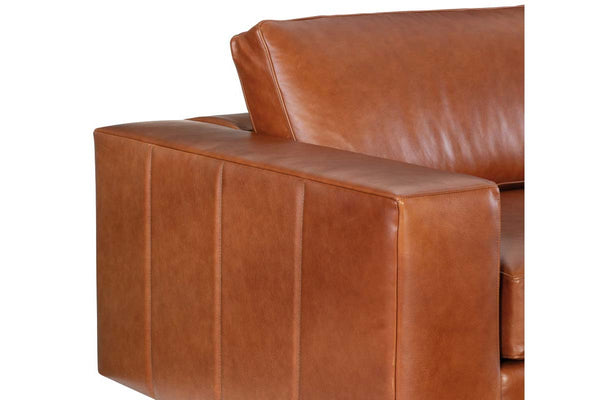 Preston 108 Inch Two Cushion Wide Track Arm Leather Sofa
