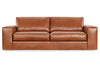 Image of Preston 98 Inch Two Cushion Wide Track Arm Leather Sofa