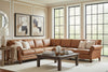 Image of Putnam Rolled Arm Leather Sectional Sofa