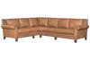 Image of Putnam Rolled Arm Leather Sectional Sofa