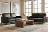 Image of Radcliffe Contemporary Leather Track Arm Loveseat
