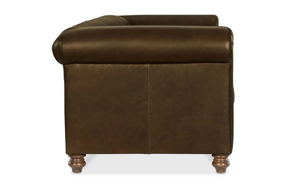 Regal 108 Inch Two Cushion Shelter Arm Leather Sofa