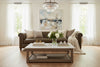 Image of Regal 108 Inch Two Cushion Shelter Arm Leather Sofa