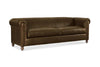 Image of Regal 84 Inch Two Cushion Shelter Arm Leather Sofa